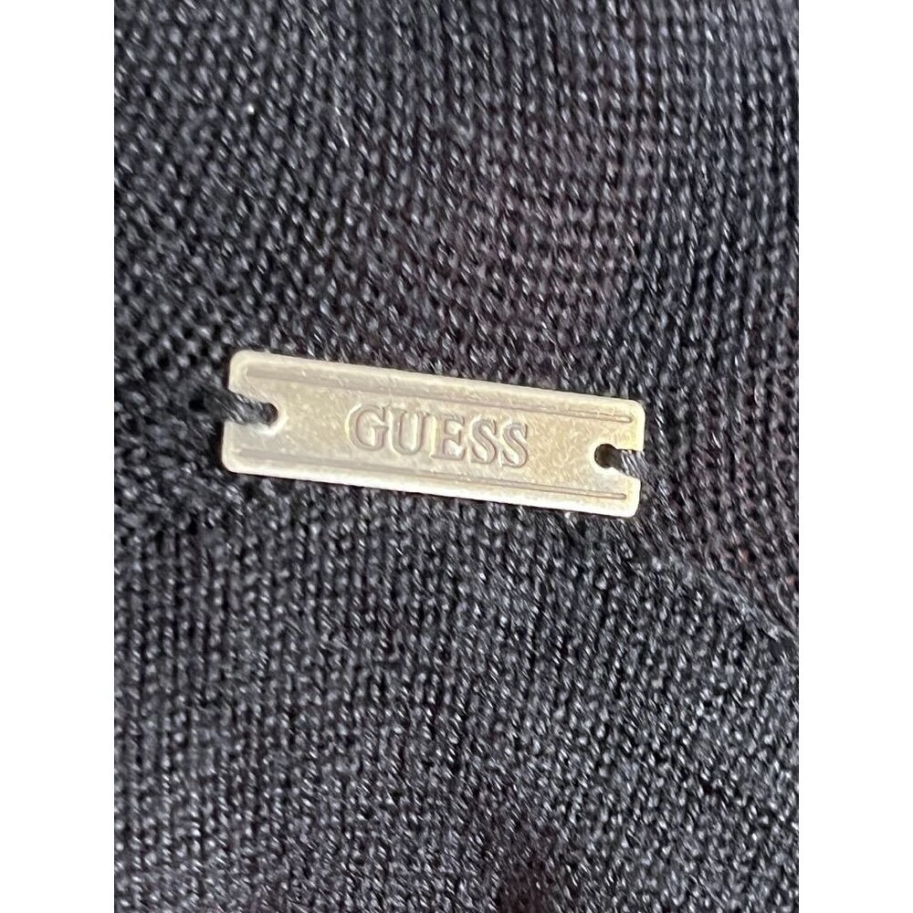 Guess Sweater Women L Black Crochet Y2K Goth Neutral Minimalist 80s Retro Soft - Picture 5 of 9